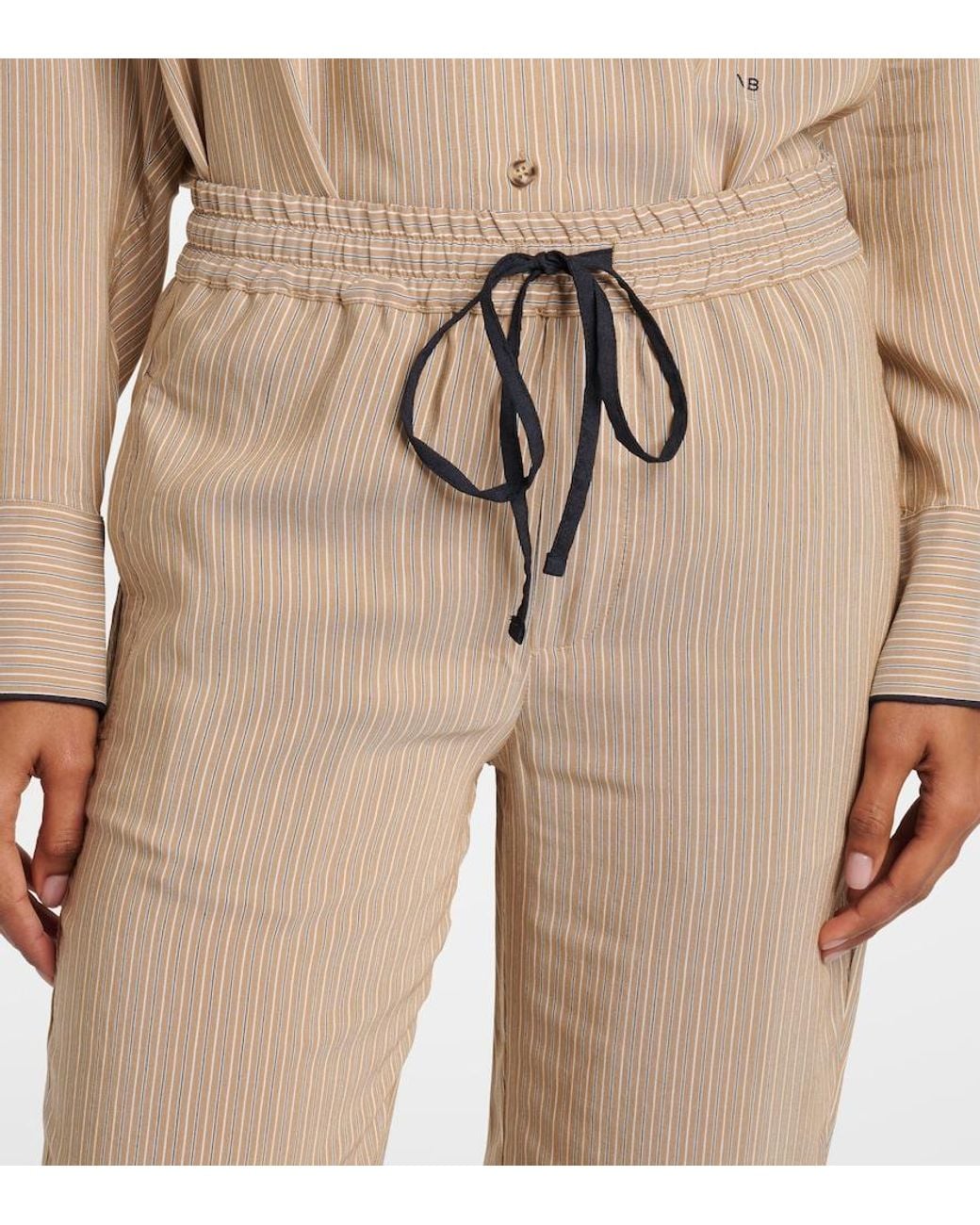 Victoria Beckham Natural Striped Pajama Pants