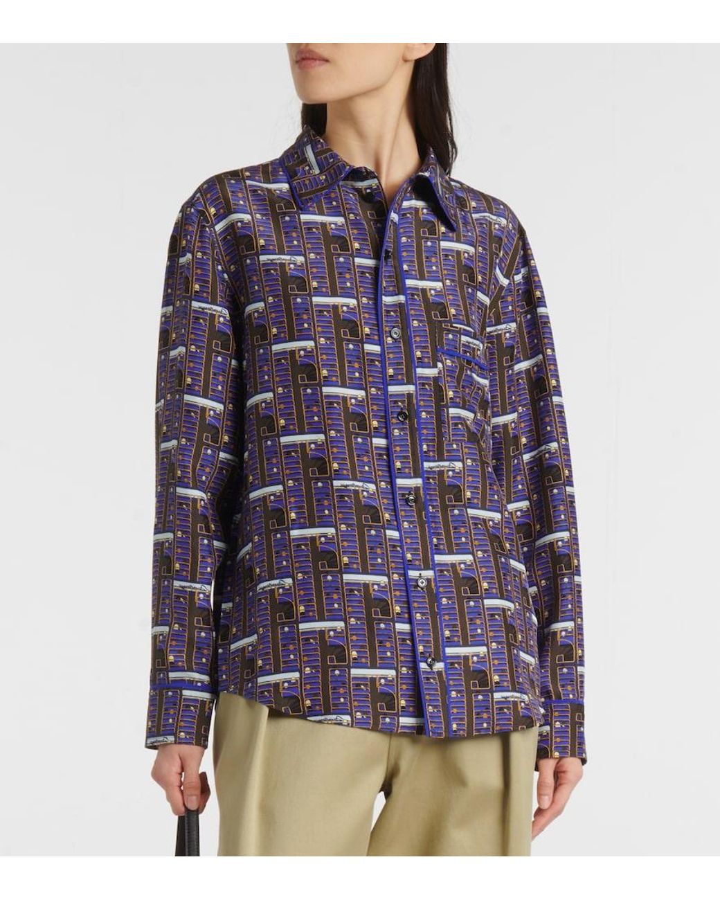 Burberry Blue Silk Shirt
