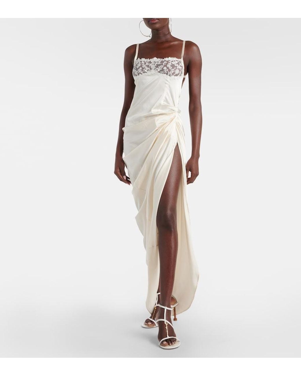 Jacquemus White La Saudade Longue Brodée Dress