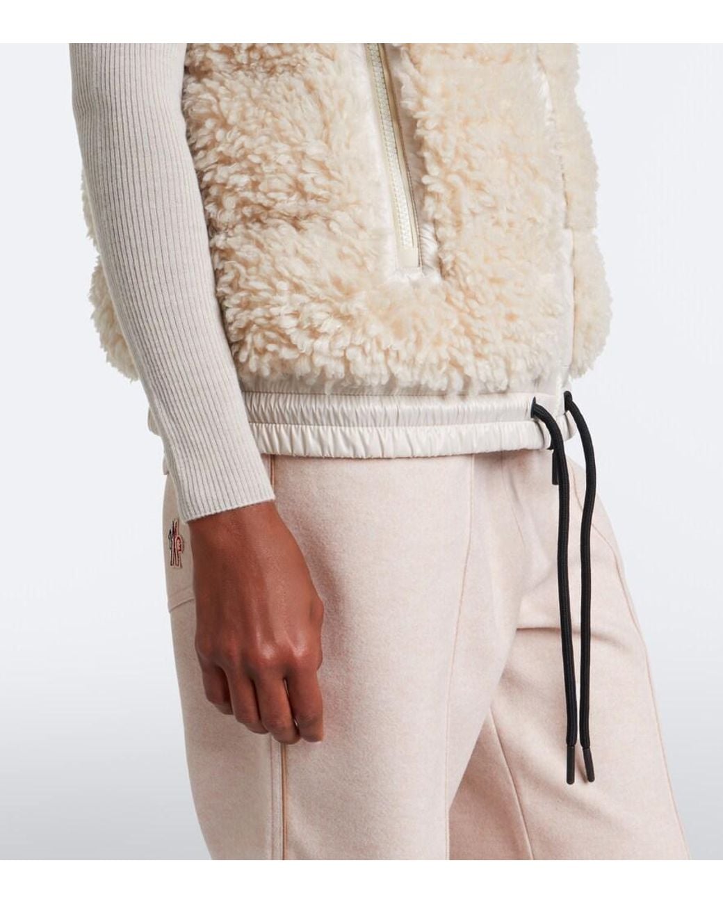 Moncler Natural Hooded Teddy Down Vest