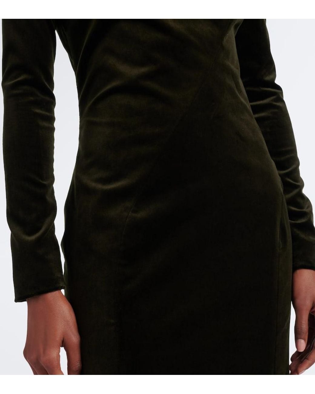 Jil Sander Black Cotton Velvet Gown