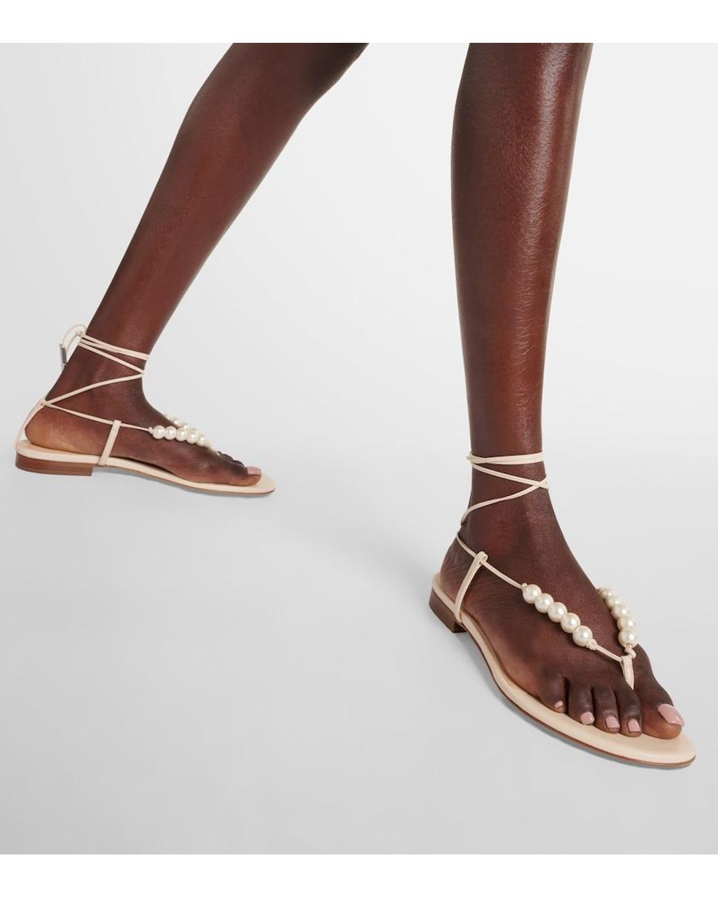 Magda Butrym Natural Embellished Leather Sandals