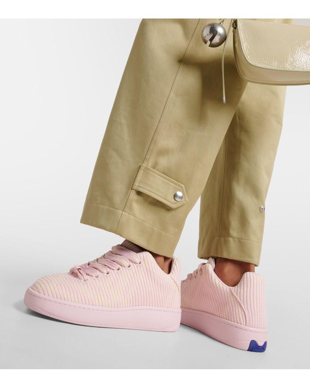 Burberry Pink Knit Mini Sneakers For