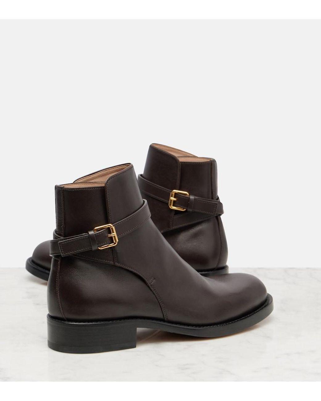 The Row Black Nobilis Leather Ankle Boots