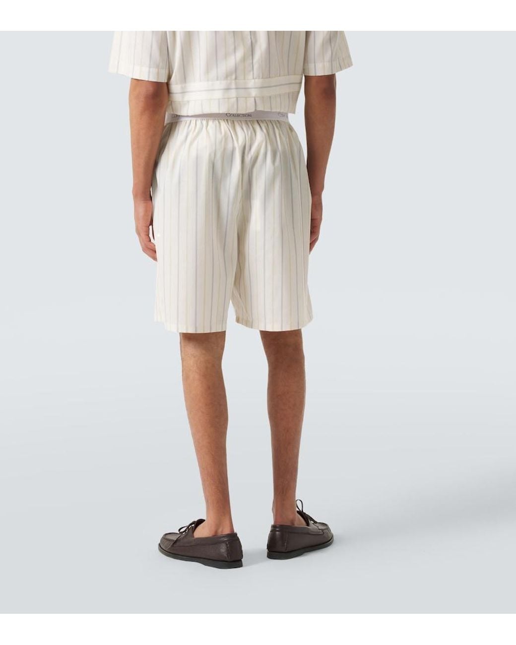 Calvin Klein White Edward Striped Technical Shorts for men
