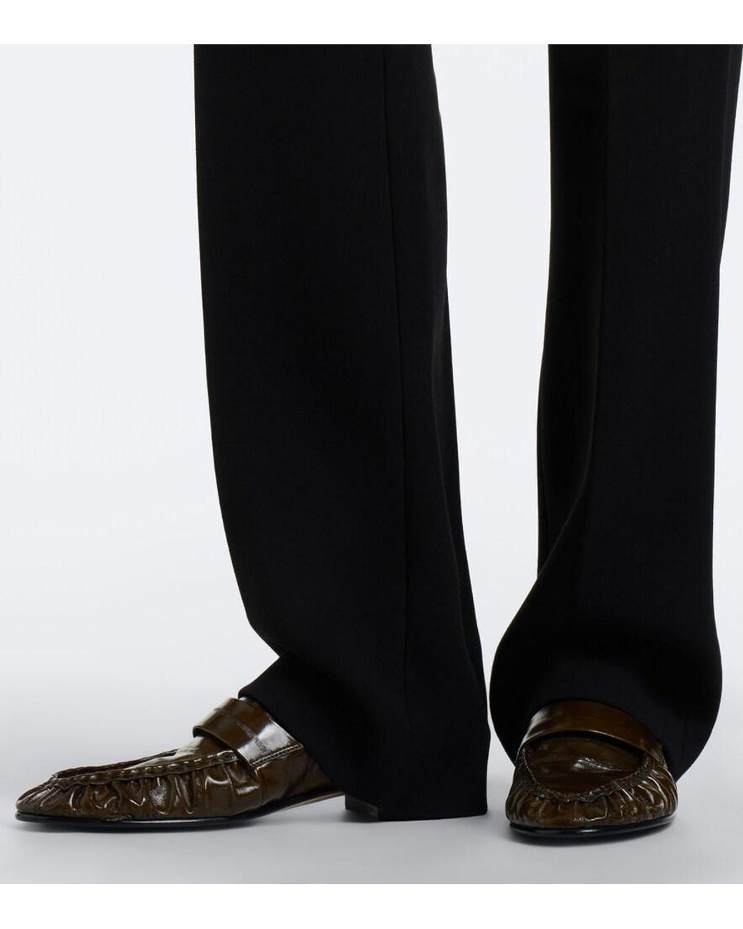 The Row Brown Soft Eel Leather Loafers