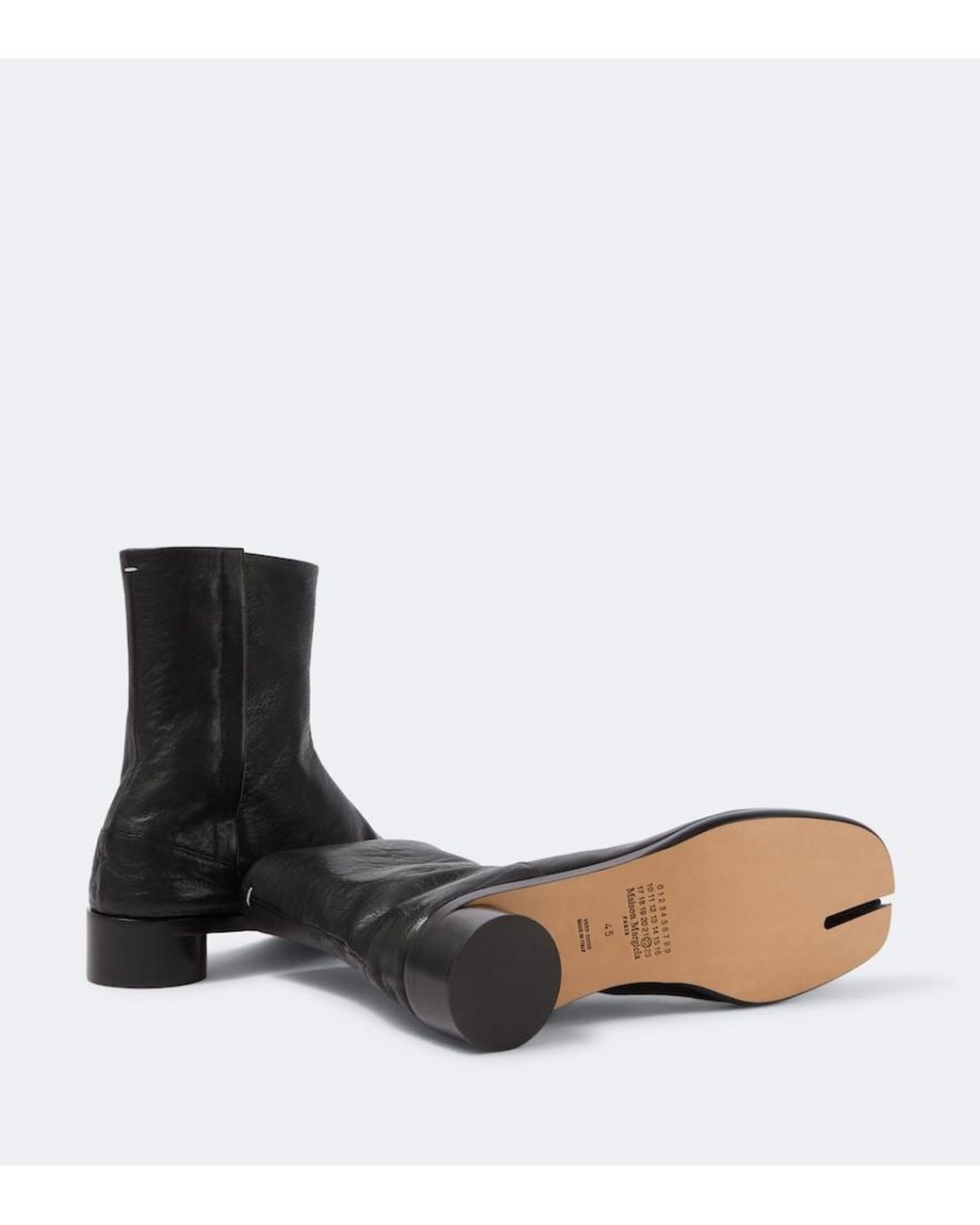 Maison Margiela Black Tabi Leather Ankle Boots for men