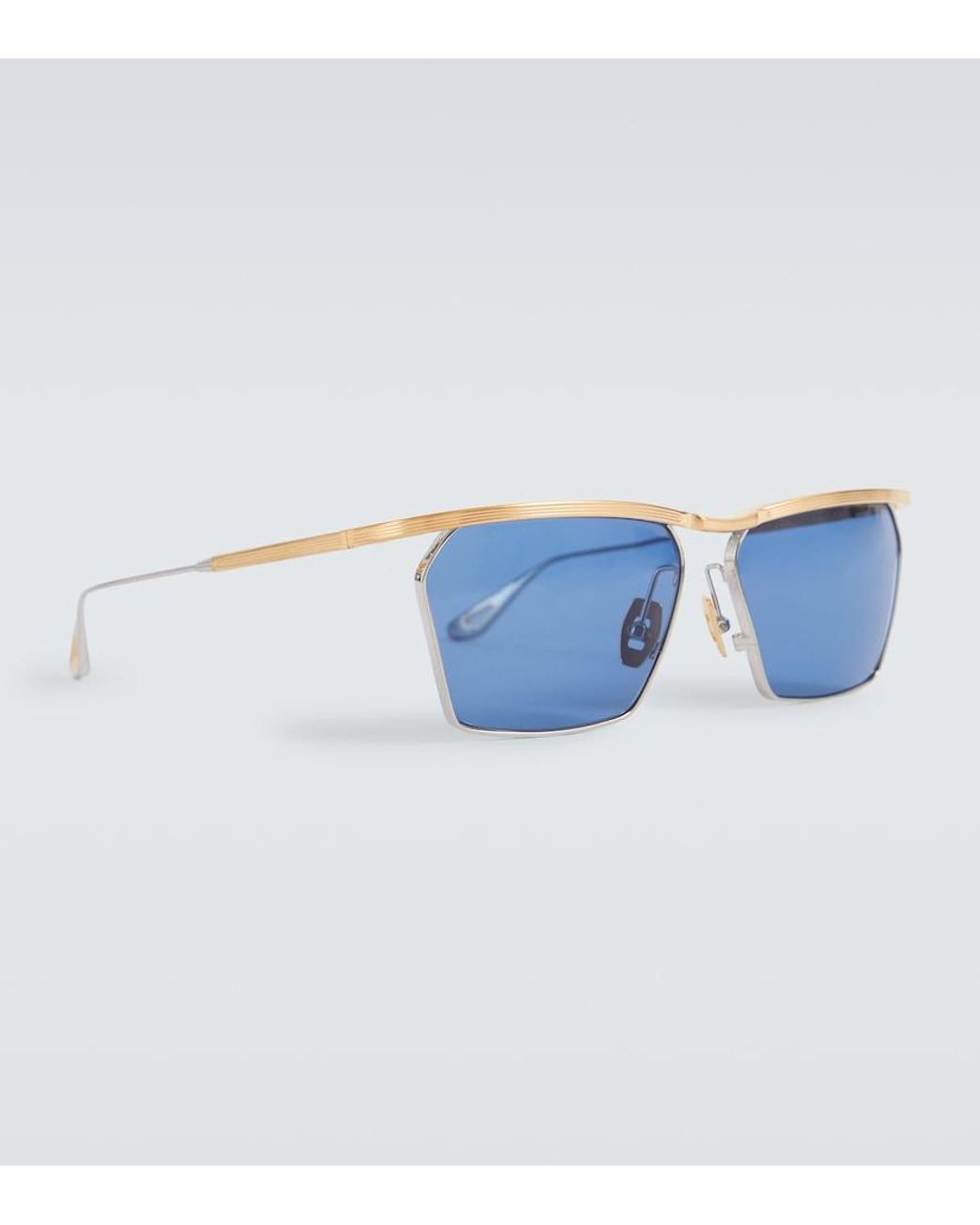Jacques Marie Mage Blue Bresson Rectangular Sunglasses for men