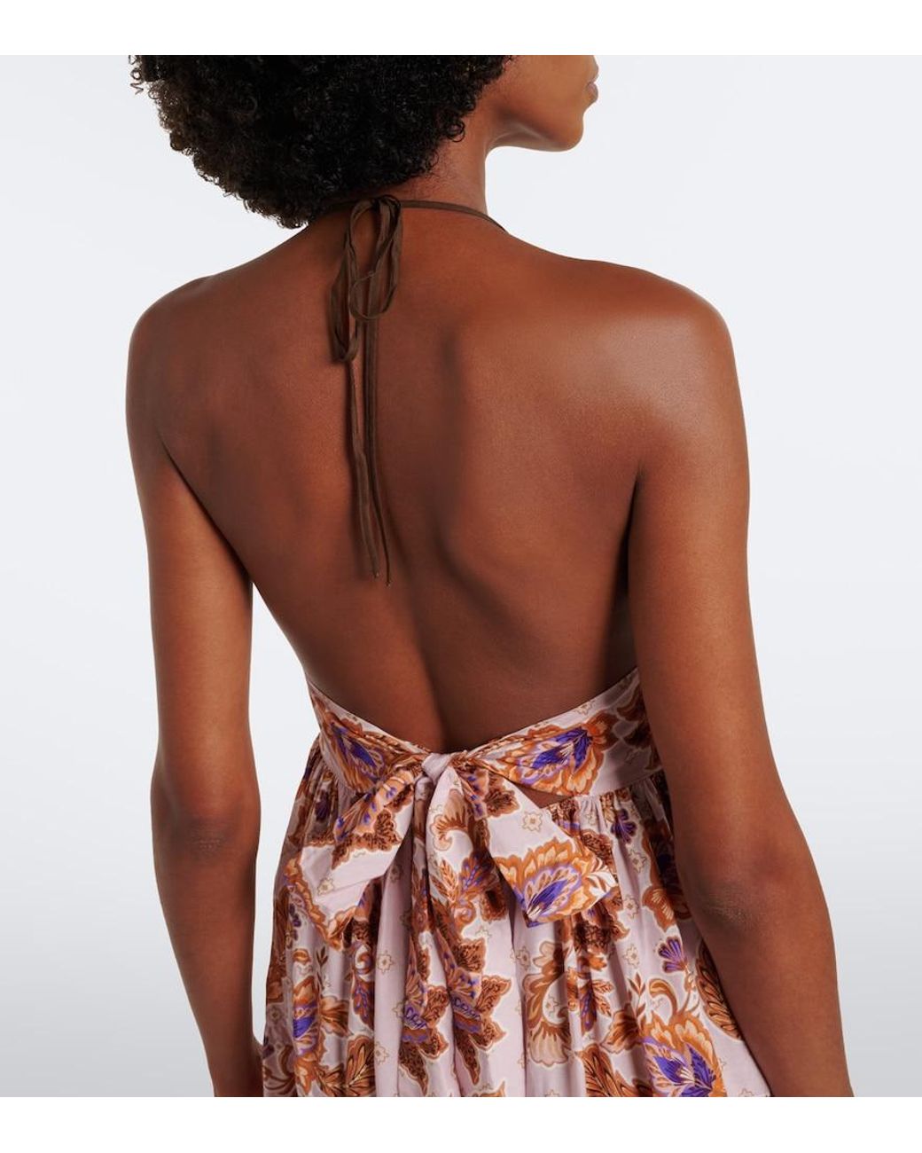 Alexandra Miro Pink Clover Printed Cotton And Silk Maxi Dress