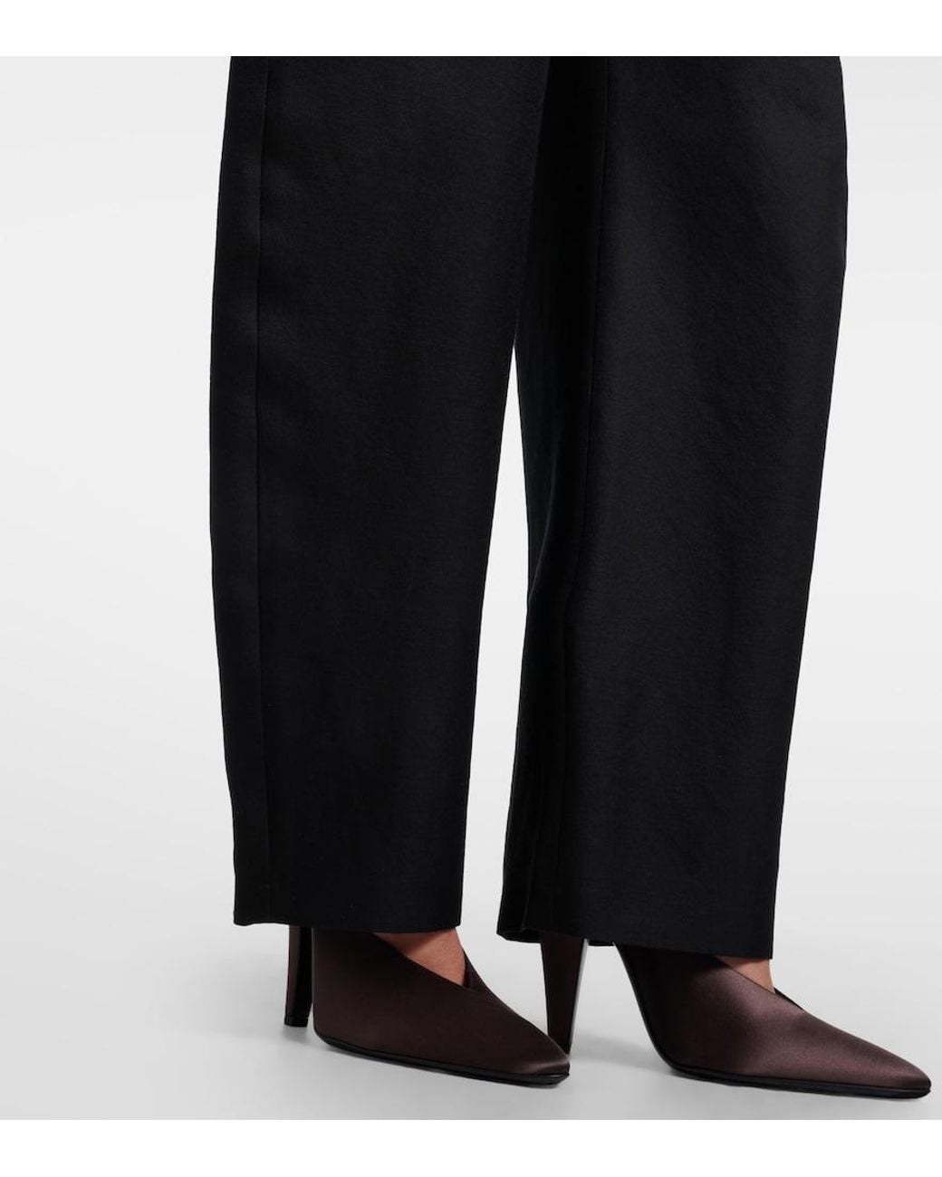 Alaïa Brown Cone Satin Mules