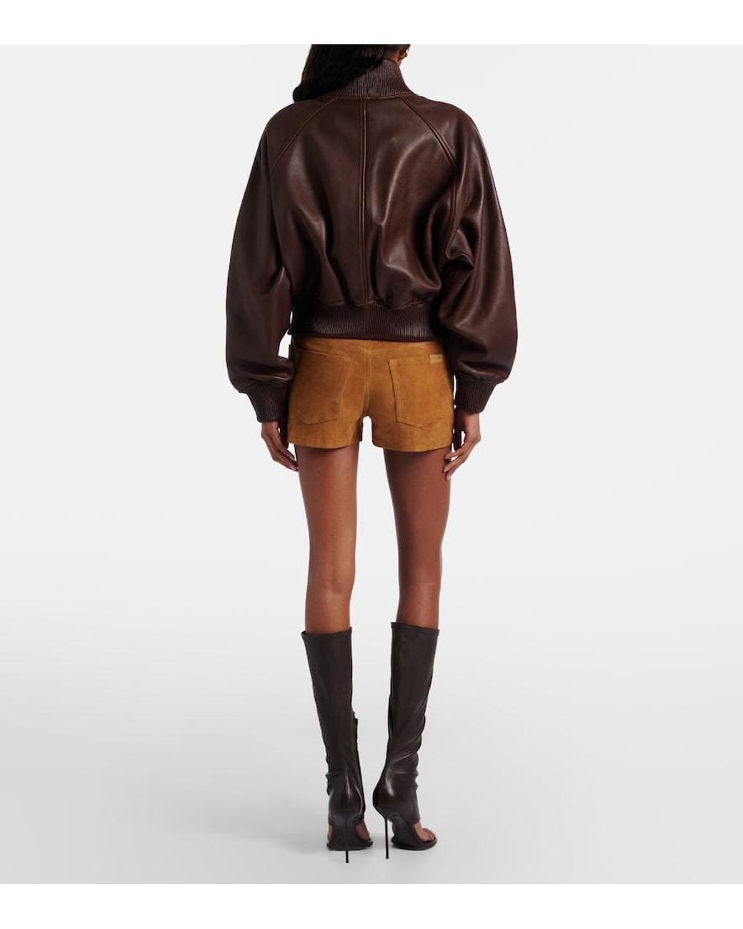 7 For All Mankind Natural Suede Shorts