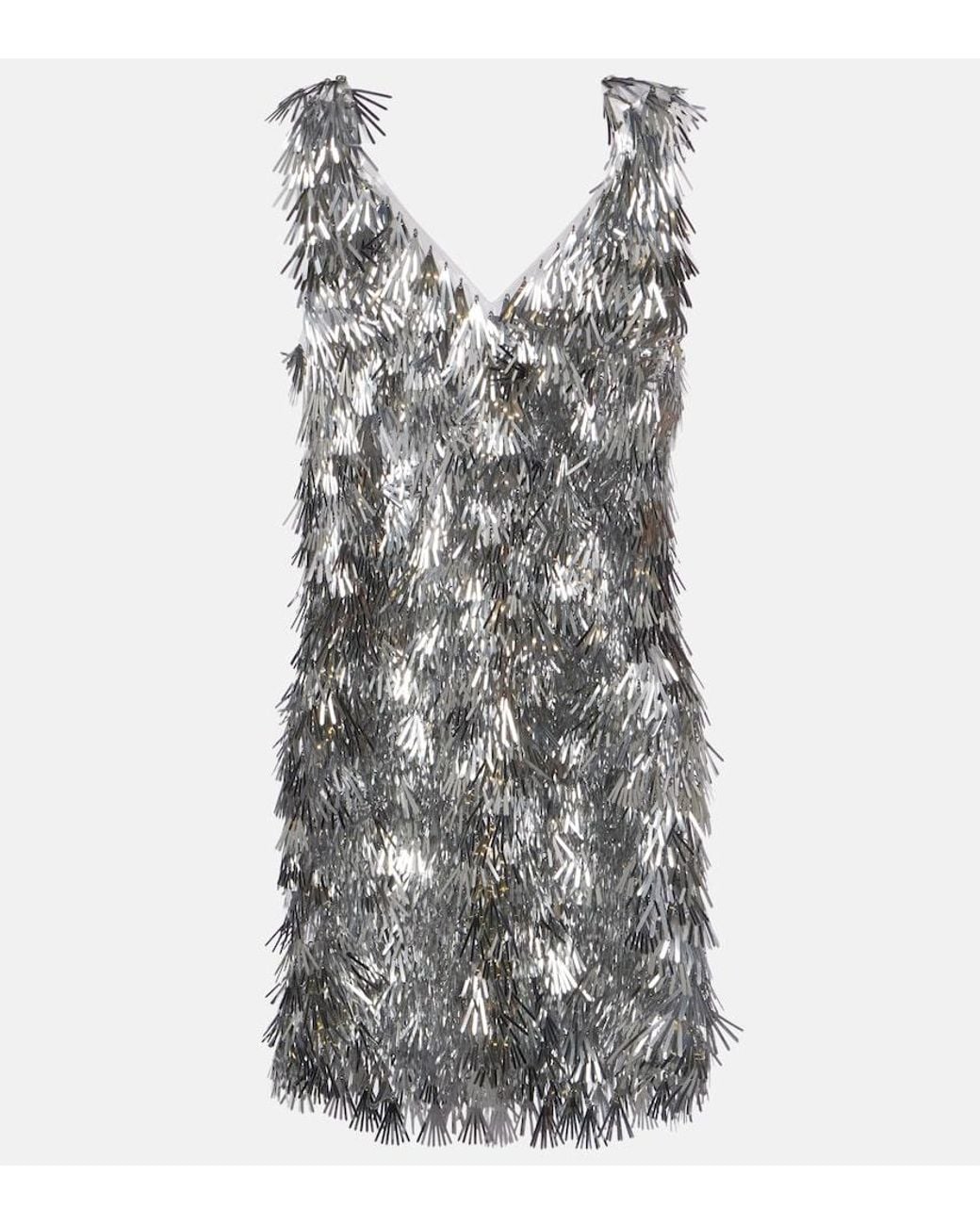 Rabanne Gray Embellished Minidress