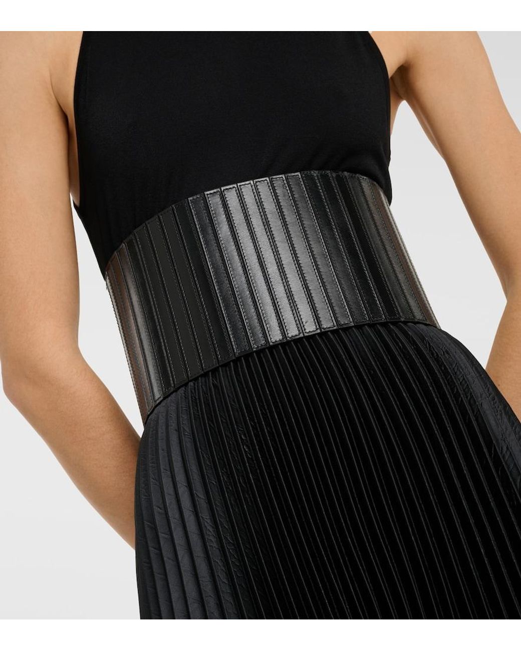 Alaïa Black Striped Corset Leather Belt