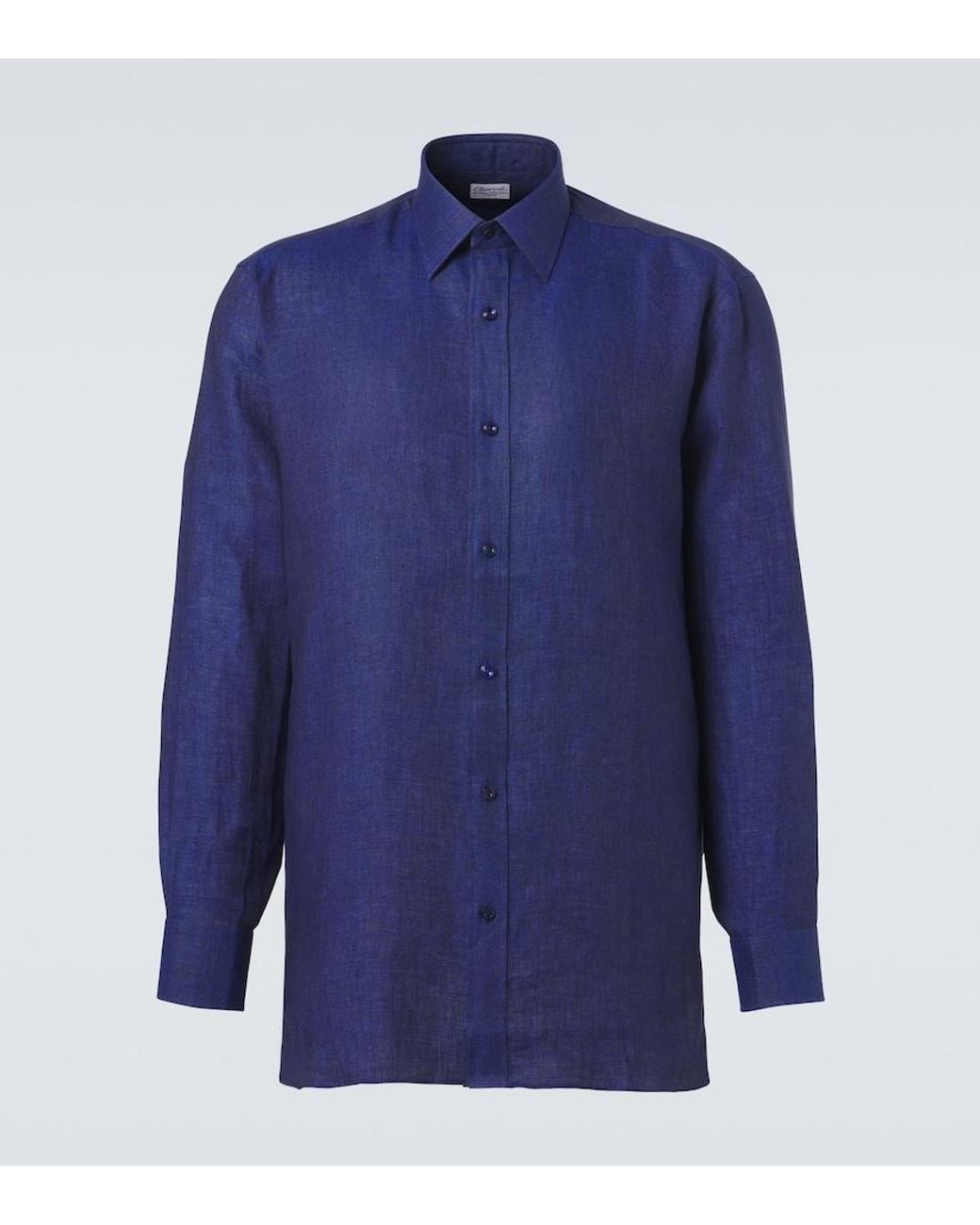 Charvet Blue Linen Shirt for men