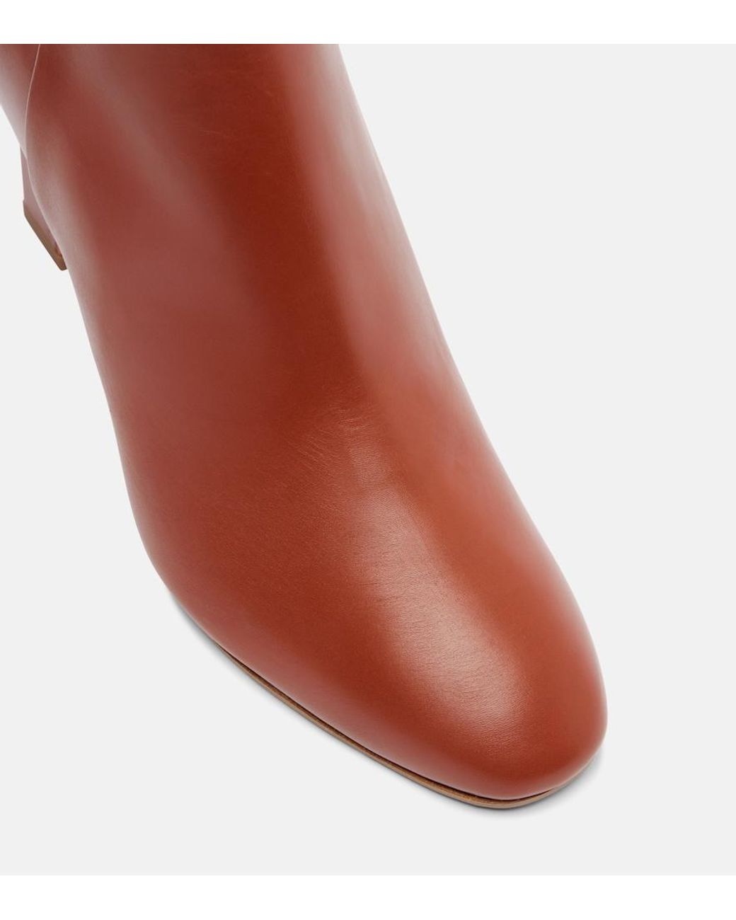 Aquazzura Brown Sellier 85 Leather Ankle Boots