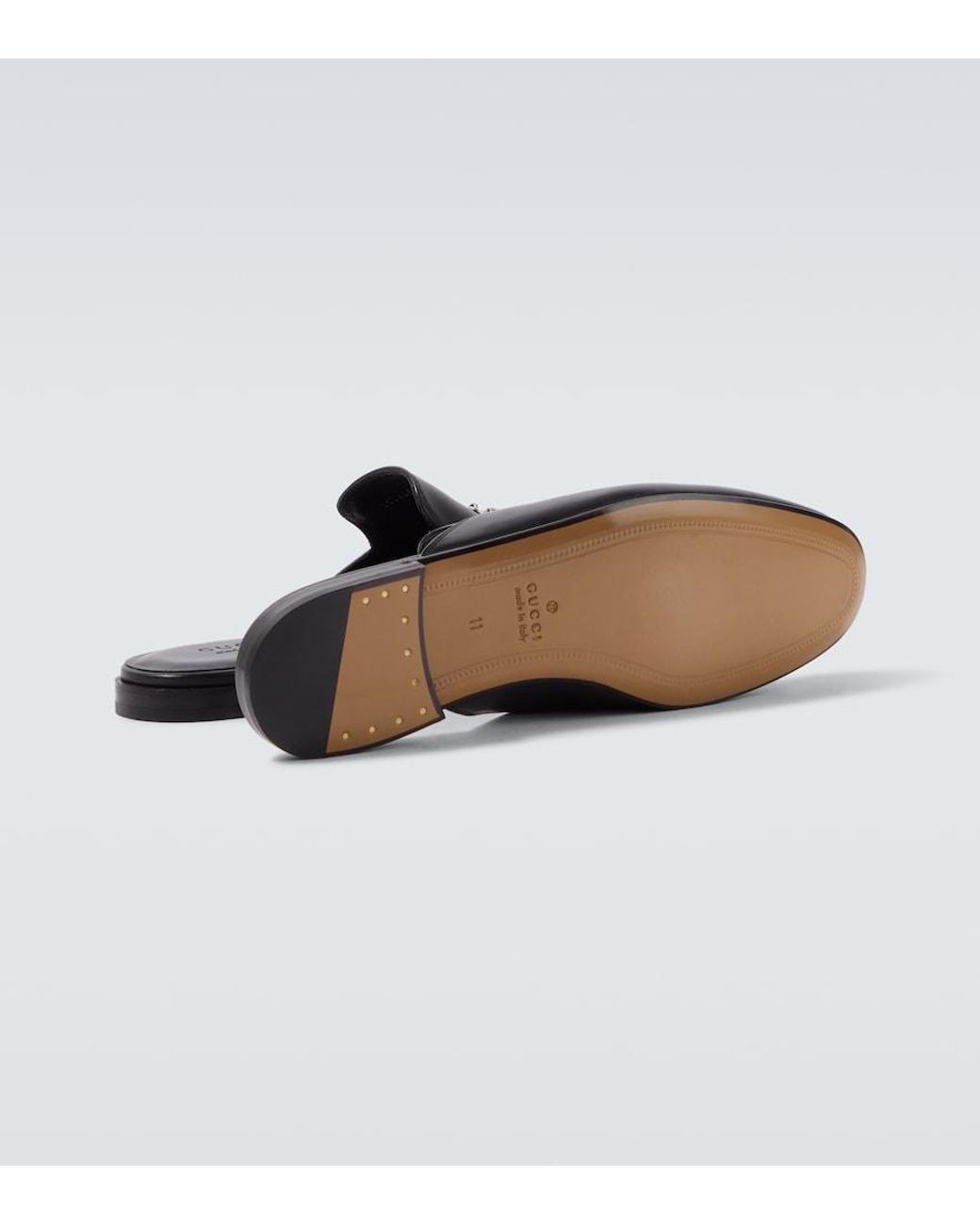Gucci Black Jordaan Leather Mules for men