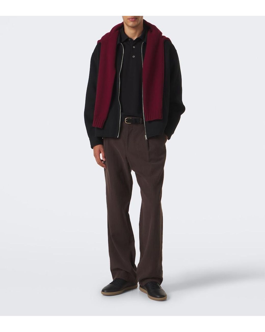 Zegna Black Cotton Pique Polo Shirt for men