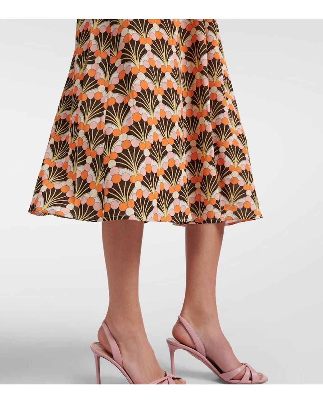 LaDoubleJ Natural Sorella Printed Midi Dress