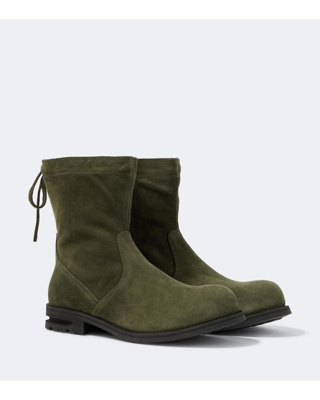 Kiko Kostadinov Green Farkas Suede Ankle Boots for men