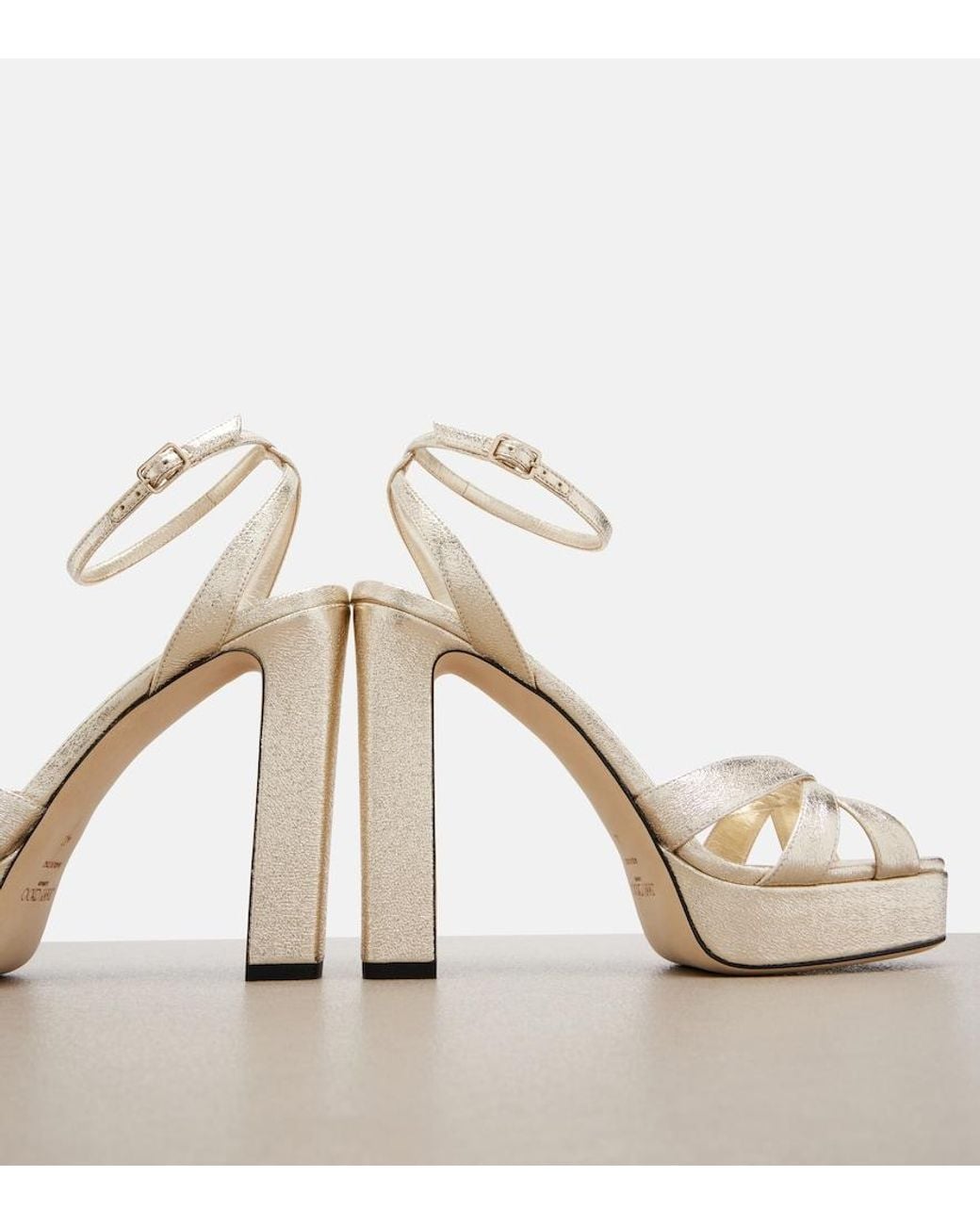 Jimmy Choo Metallic Kove Platform Sandals