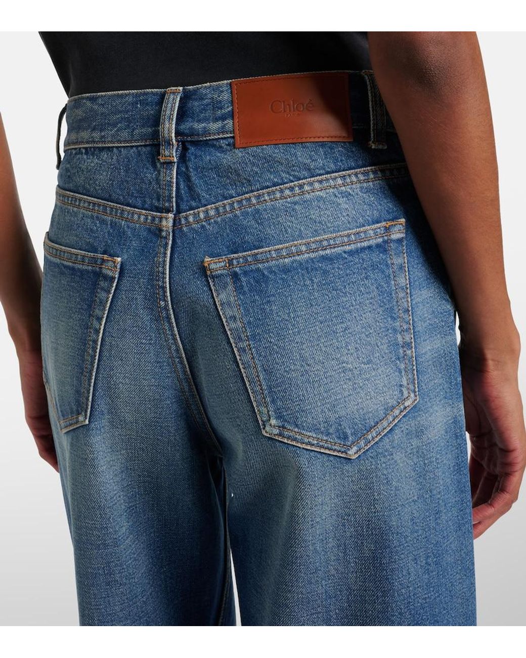 Jean Wide Chloé en coloris Blue