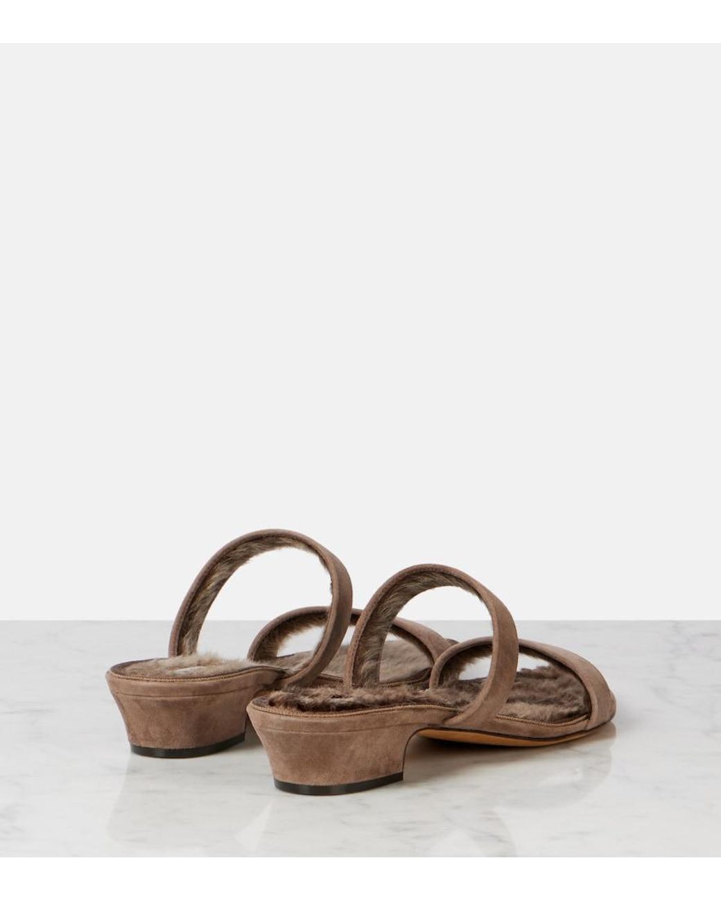 The Row Brown Awar Suede Sandals