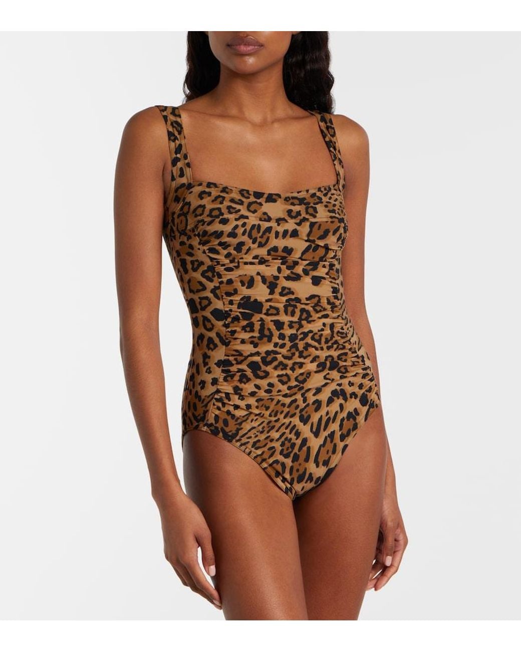 Karla Colletto Brown Ava Leopard-Print Swimsuit