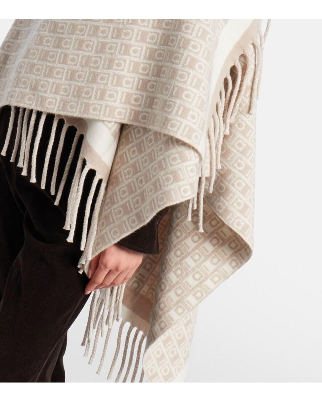 Ferragamo Natural Gancini Virgin Wool Shawl