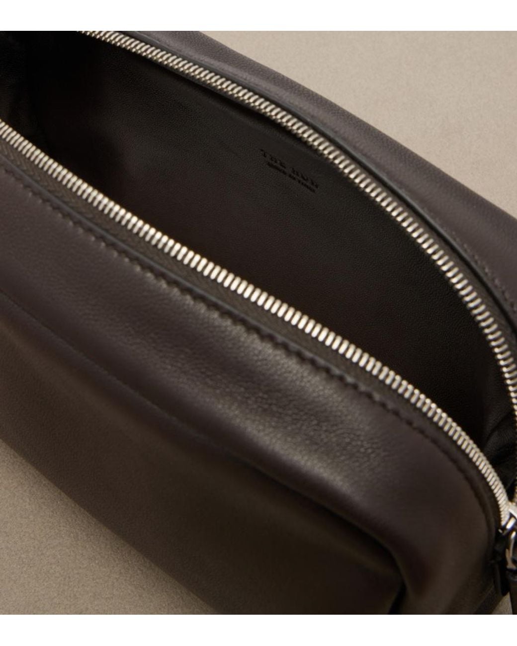 The Row Black Astra Small Leather Pouch