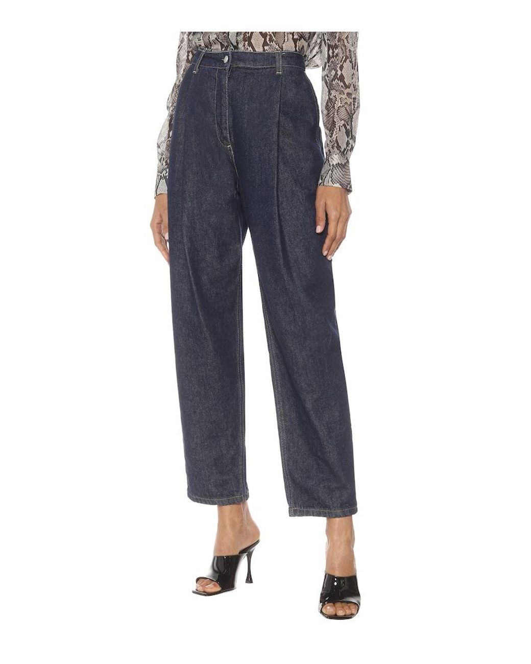 Magda Butrym Blue High-Rise Straight Jeans