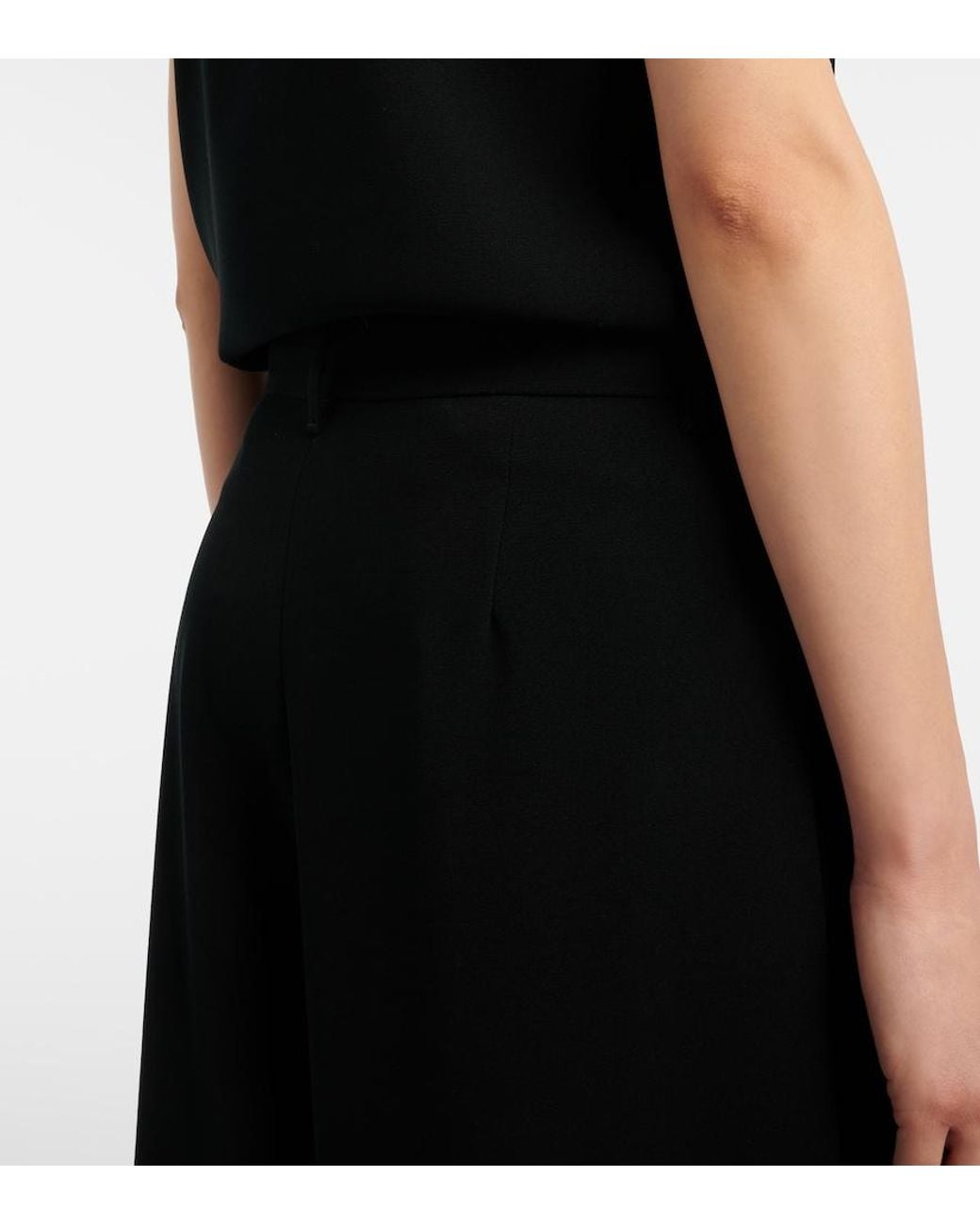 Max Mara Blue Donata Satin Wide-Leg Pants