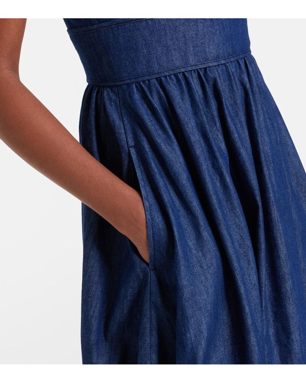 Zimmermann Blue Mahon Broderie Anglaise Denim Midi Dress