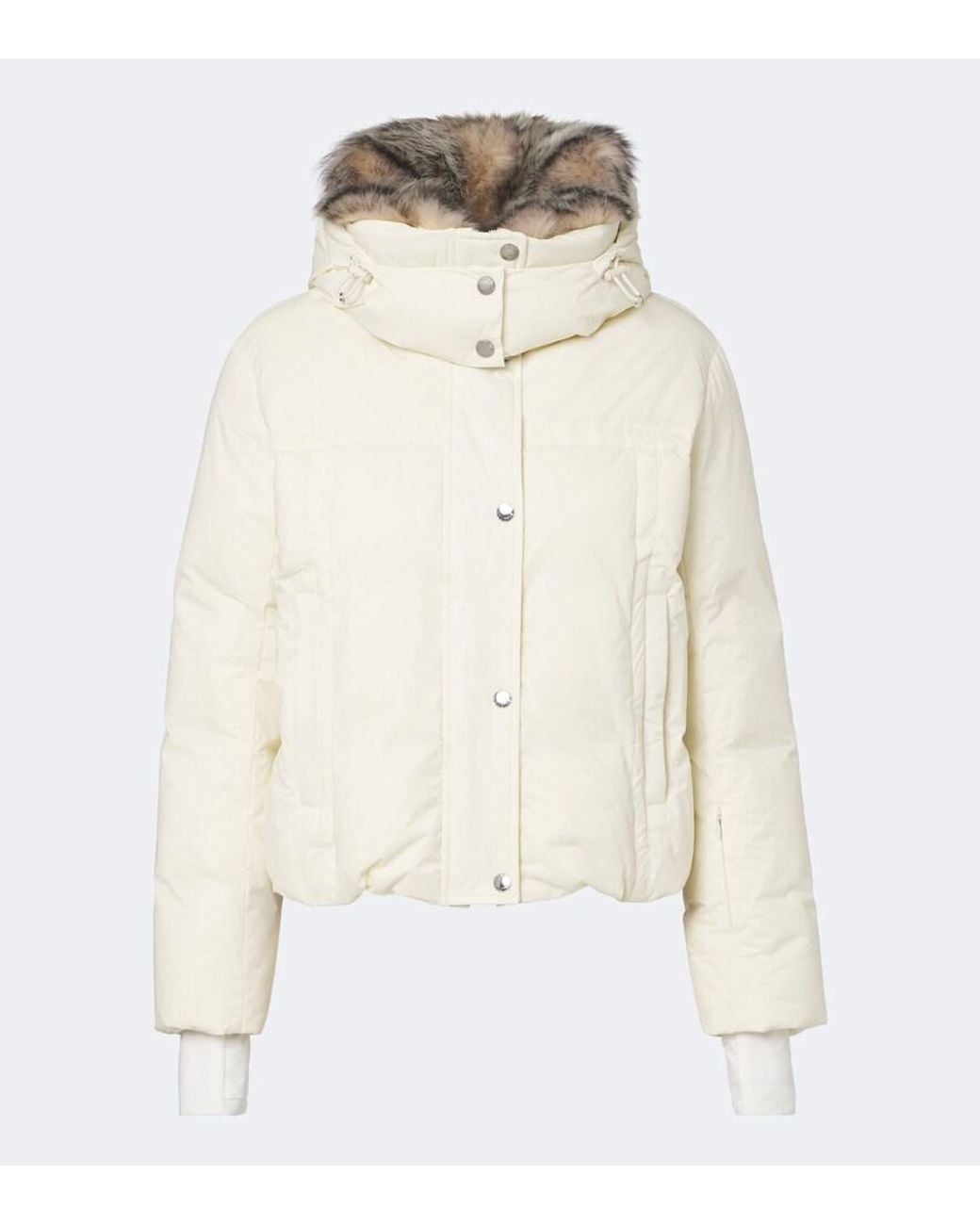 Yves Salomon Natural Shearling-Trimmed Hooded Down Ski Jacket