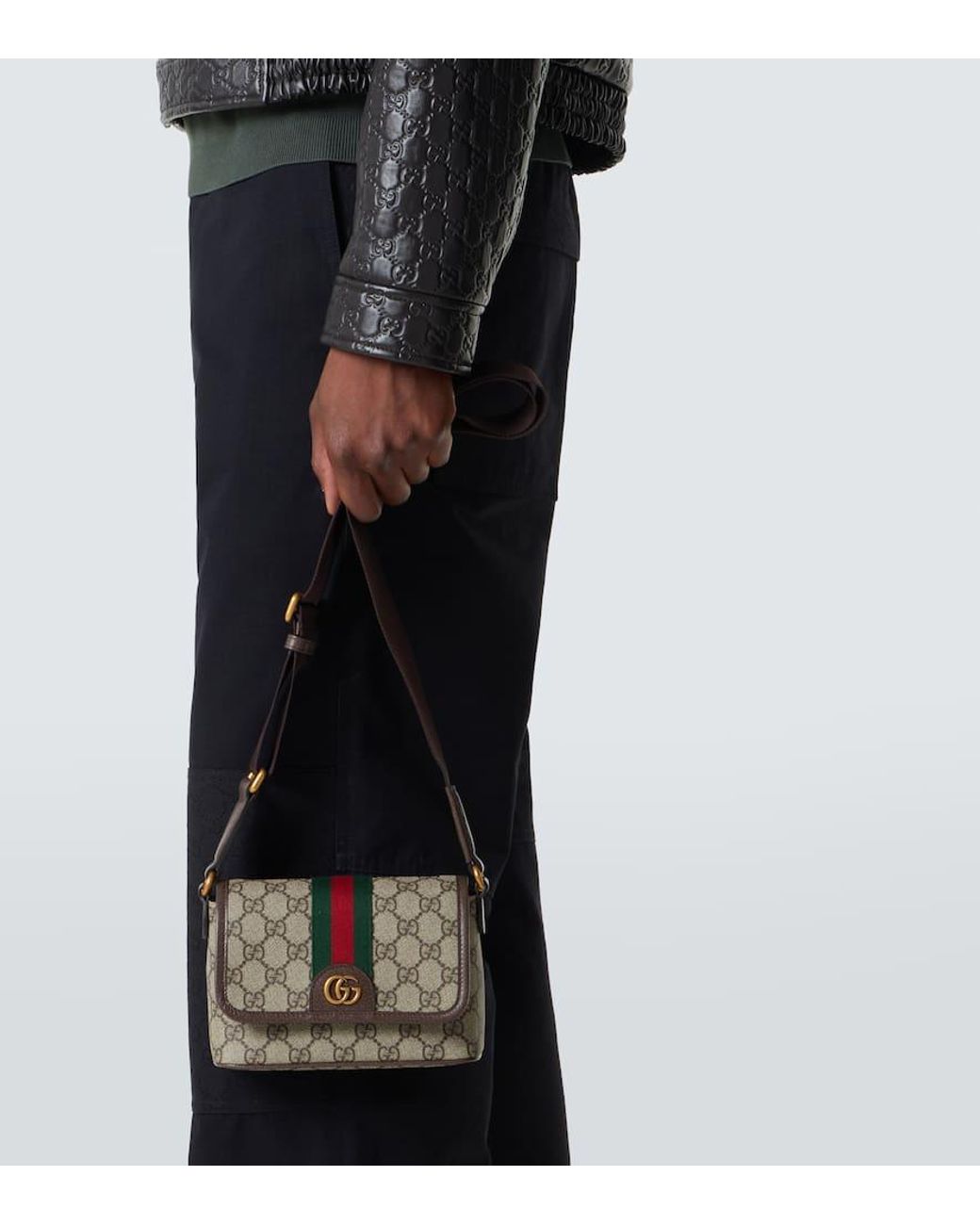 Gucci Schultertasche Ophidia Mini Gg in Metallic für Herren