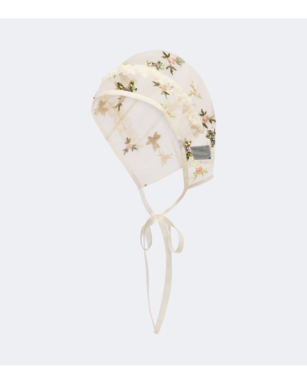 Simone Rocha White Floral Embroidered Embellished Hood