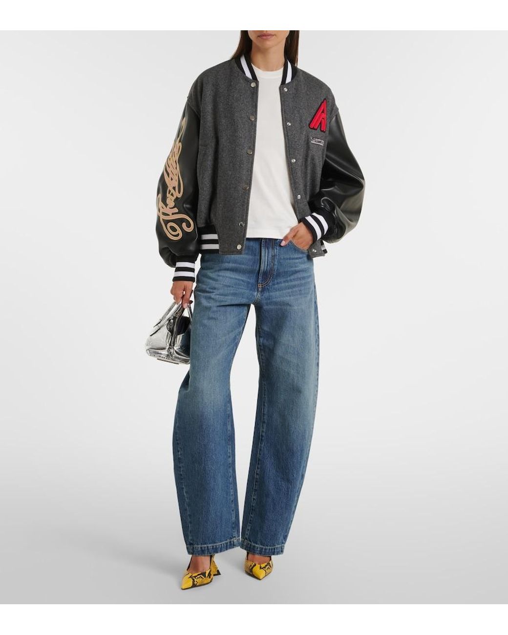 The Attico Blue Mid-Rise Barrel-Leg Jeans