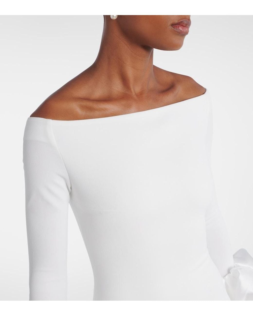 Solace London White Talia Off-Shoulder Gown