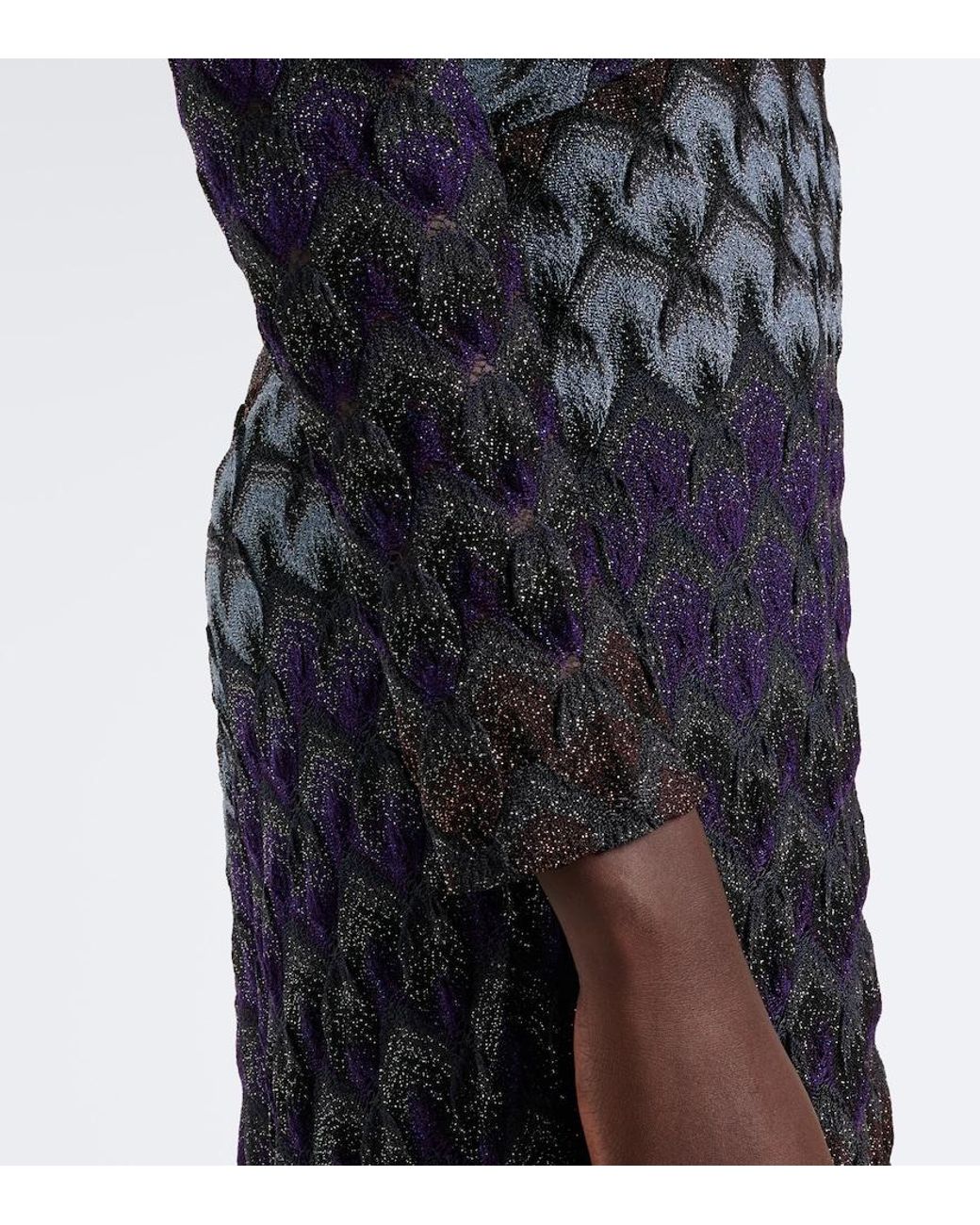 Missoni Blue Knitted Lame Gown