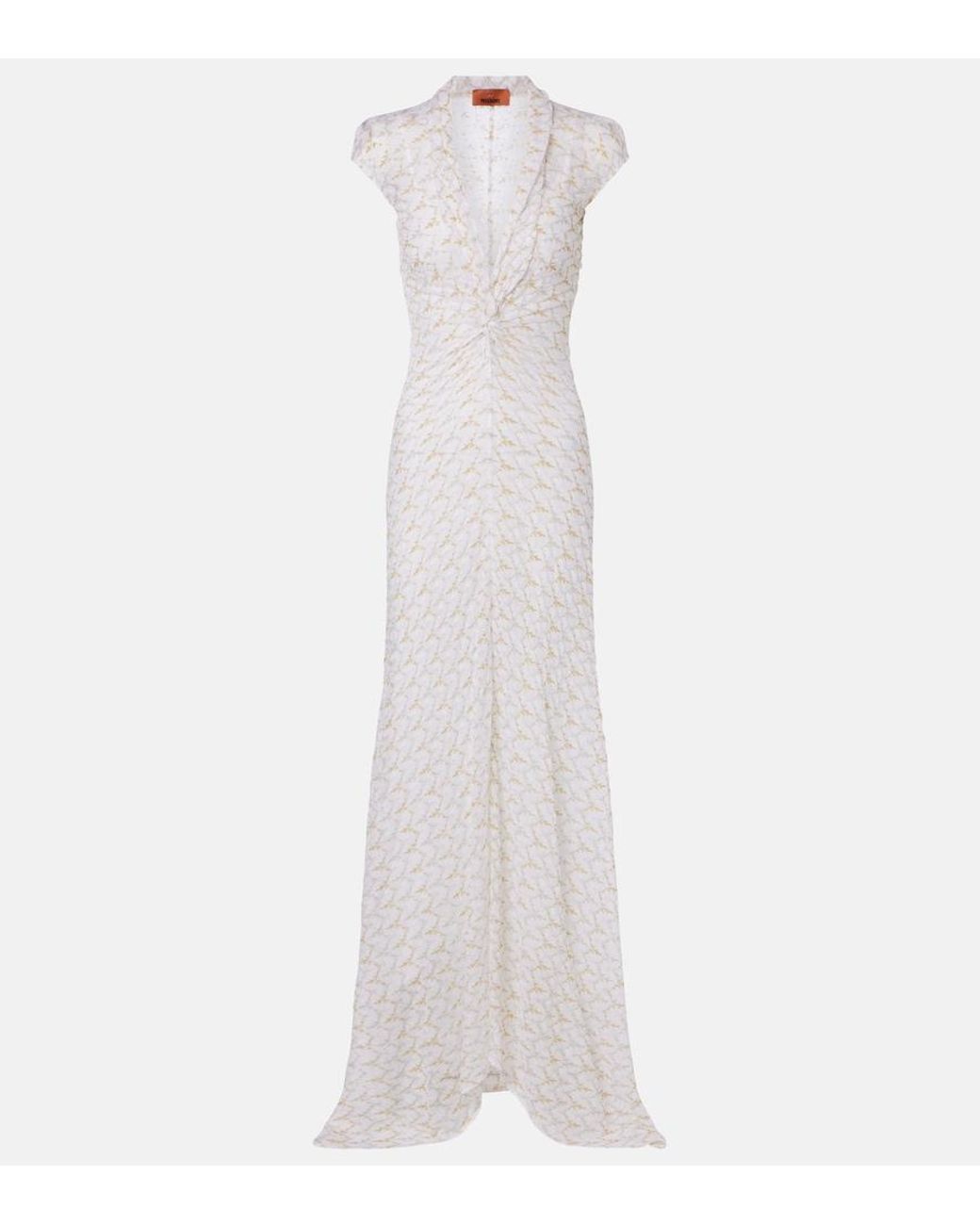 Missoni White Lame Maxi Dress
