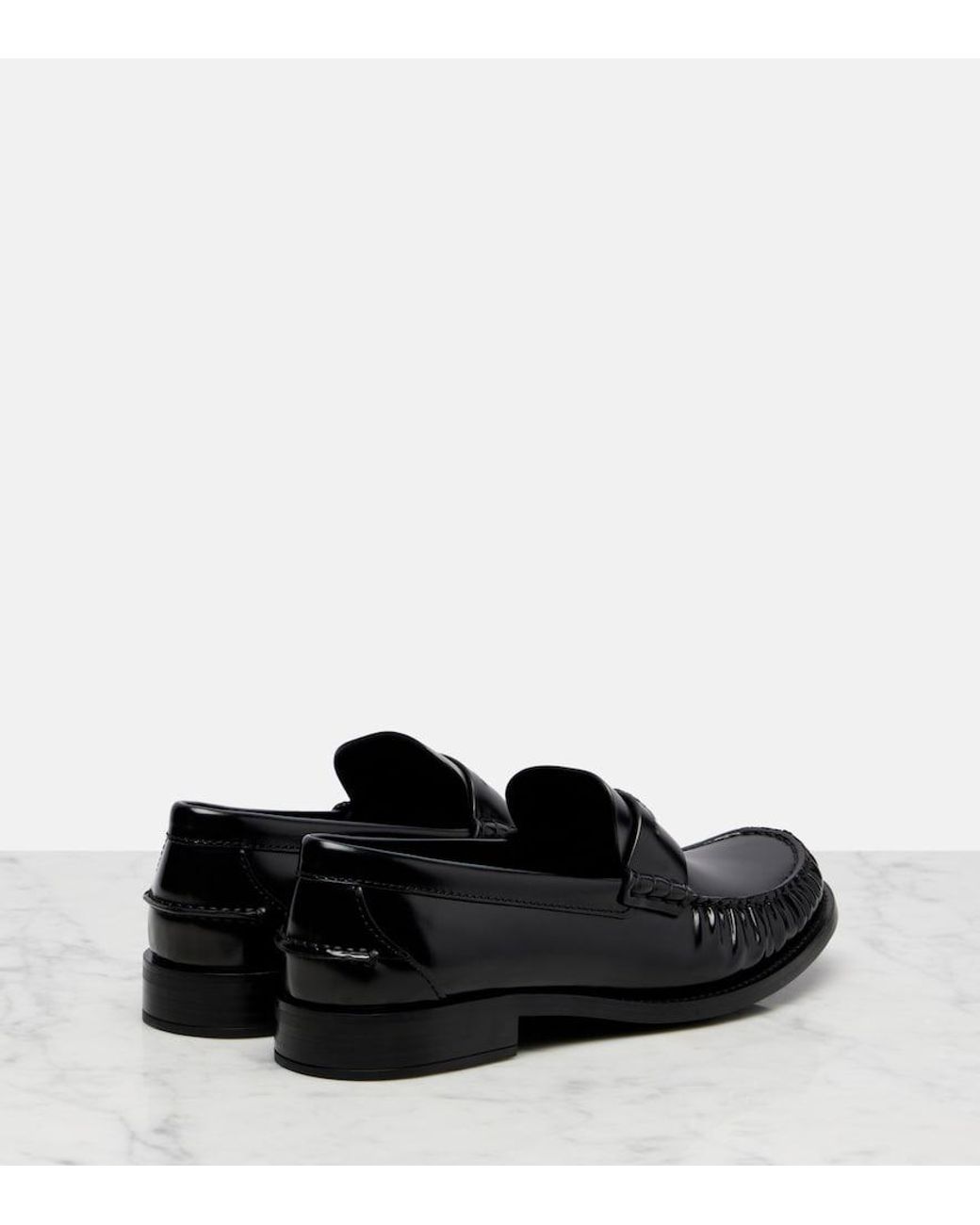 Open-Toe Loafers di Prada in Black