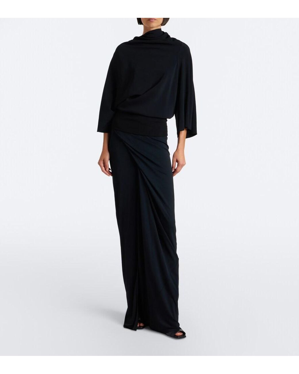 Rick Owens Black Cylinder Draped Top