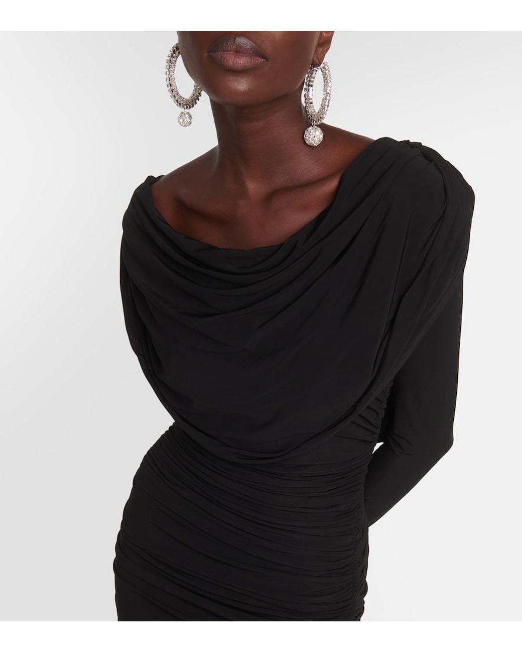 GIUSEPPE DI MORABITO Black Ruched Gown