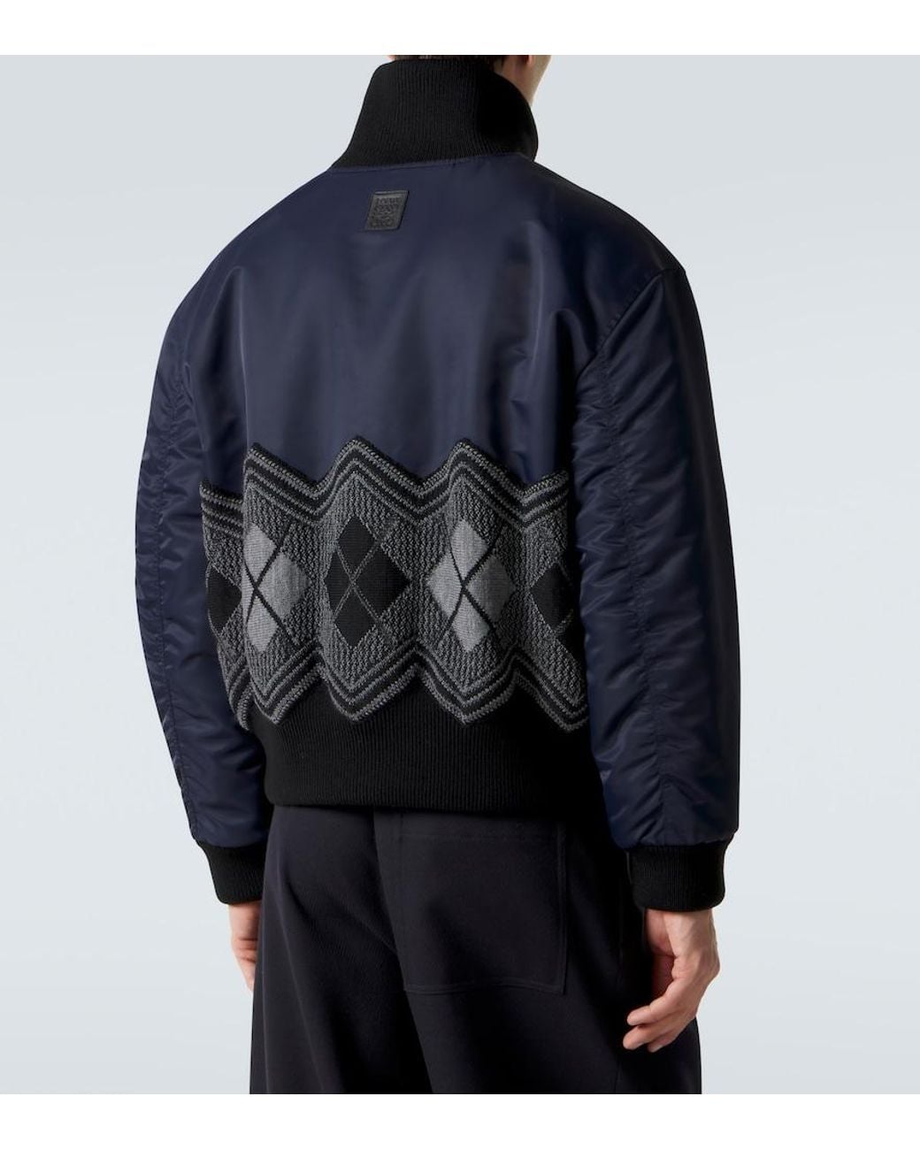 Loewe Black Argyle Technical Twill Jacket for men