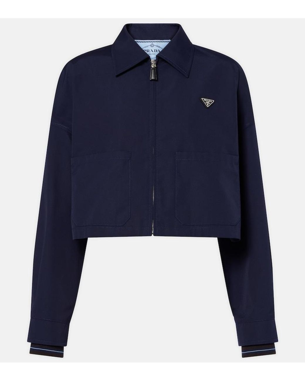 Prada Blue Poplin Blouson Jacket