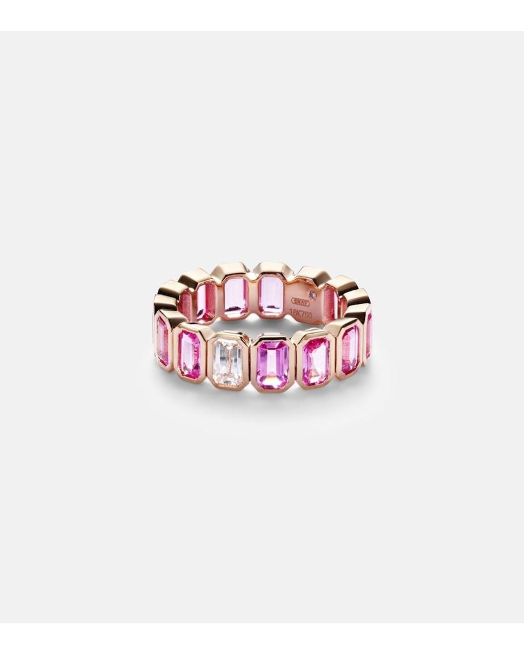 SHAY Pink 18Kt Rose Ring With Sapphires And Diamond
