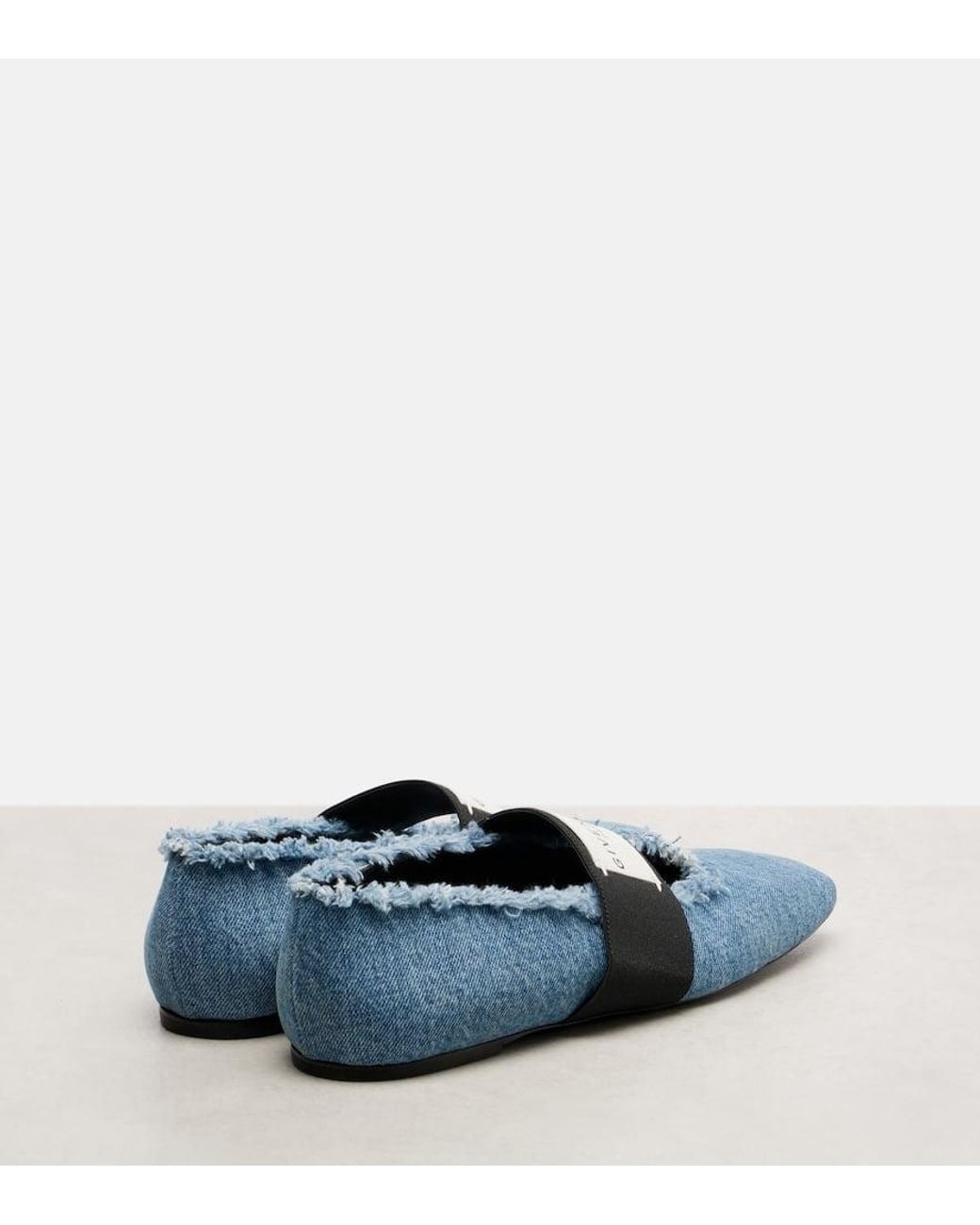 Givenchy Blue Sliced Square Denim Ballet Flats