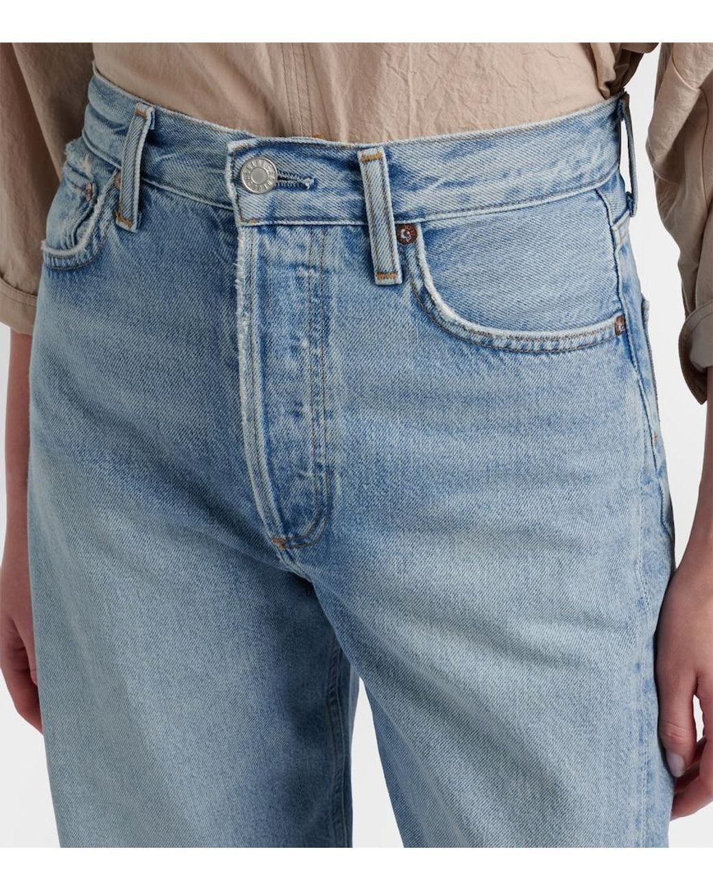 Agolde Blue Luna Faded Barrel-Leg Jeans