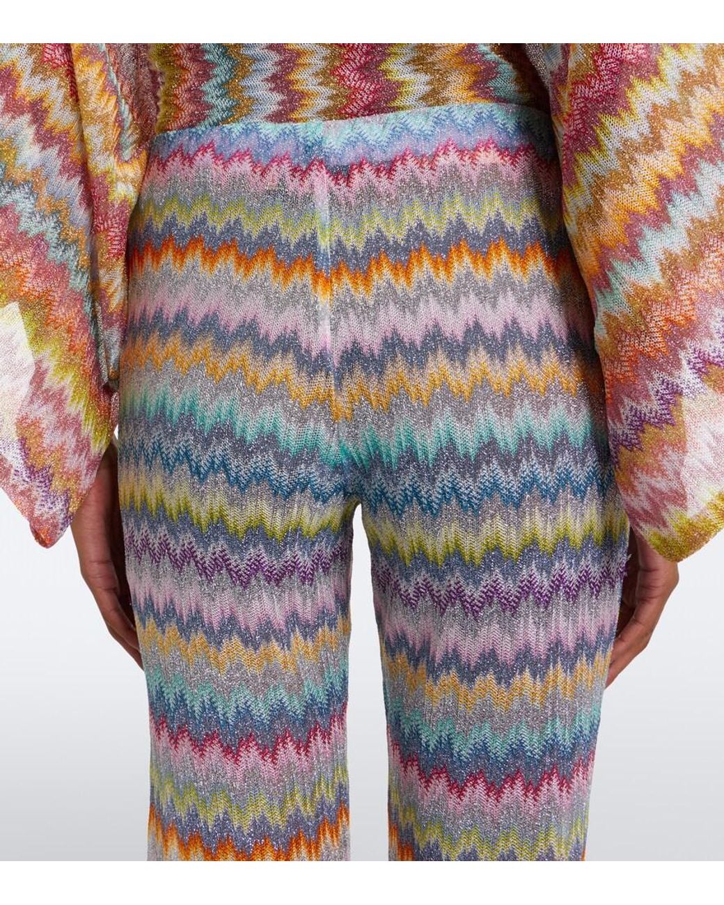 Missoni Blue Lame Flared Pants