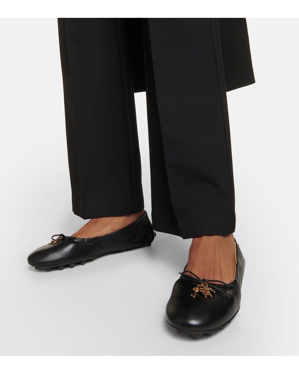 Tod's Brown Gommino Leather Ballet Flats