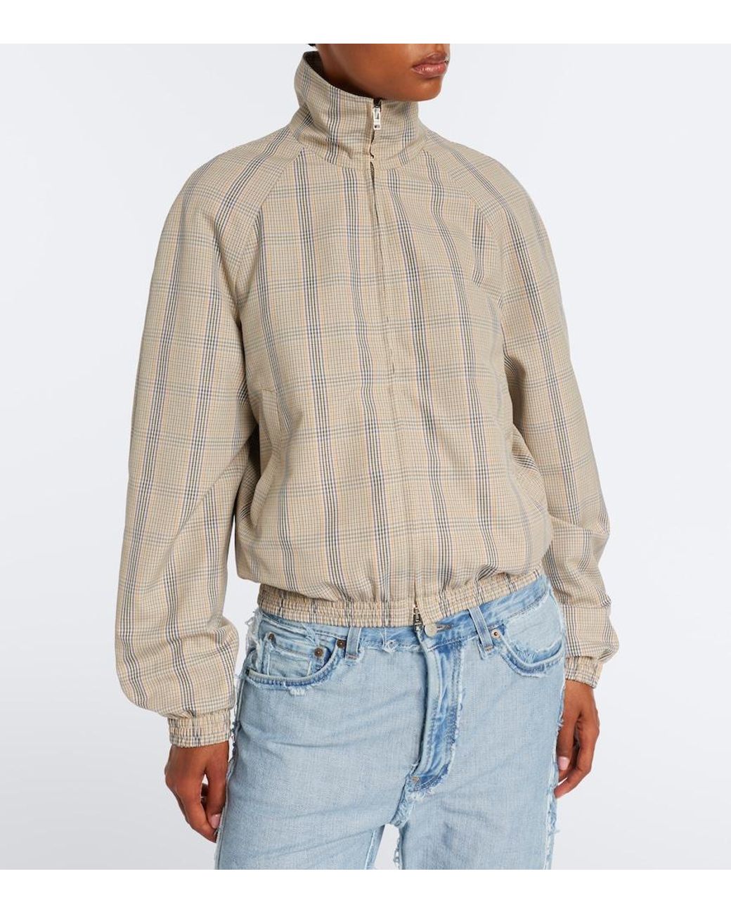 Acne Gray Checked Technical Jacket